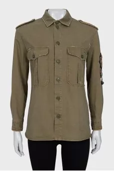 Straight-cut shirt with patch pockets