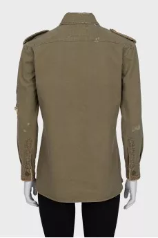 Straight-cut shirt with patch pockets