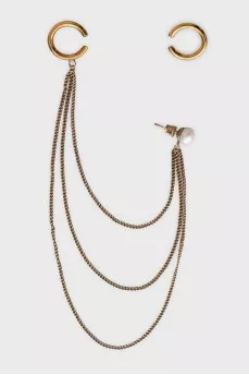 Gold cuff and earring set