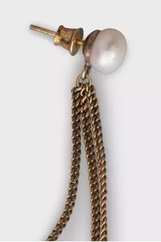 Gold cuff and earring set