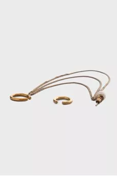 Gold cuff and earring set