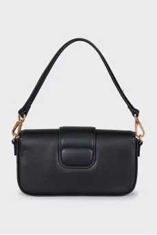Leather bag with gold logo