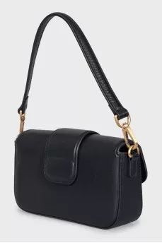 Leather bag with gold logo