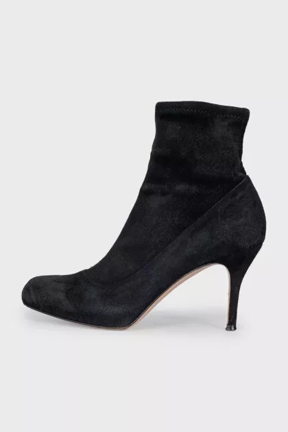 Suede stiletto ankle boots