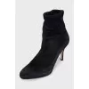 Suede stiletto ankle boots