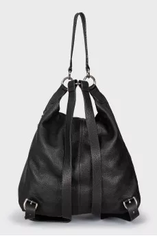Brown leather backpack