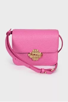 Pink leather crossbody