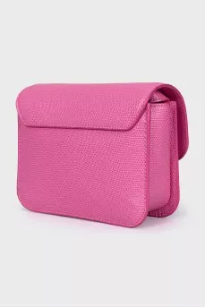 Pink leather crossbody