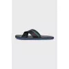 Men's black flip-flops