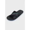 Men's black flip-flops