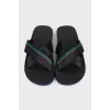 Men's black flip-flops