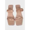 Текстильные мюли на каблуке kitten heel