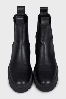 Leather Chelsea boots with metallic trim