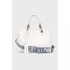 Leather bag with detachable handles