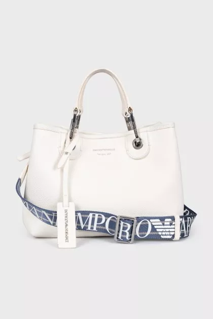 Leather bag with detachable handles