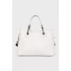 Leather bag with detachable handles