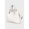 Leather bag with detachable handles