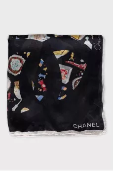 Square silk scarf