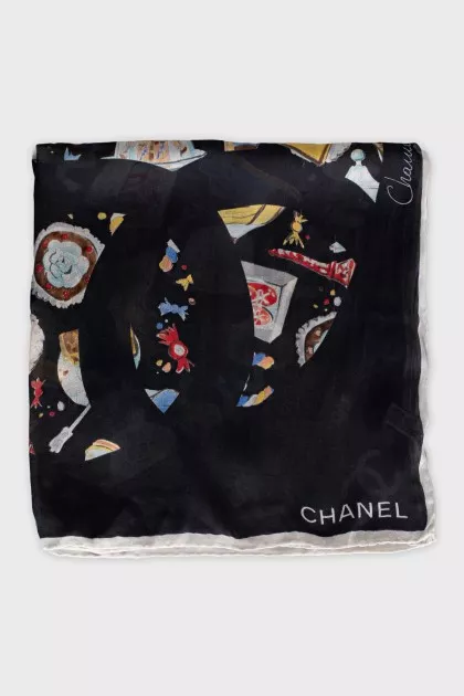 Square silk scarf