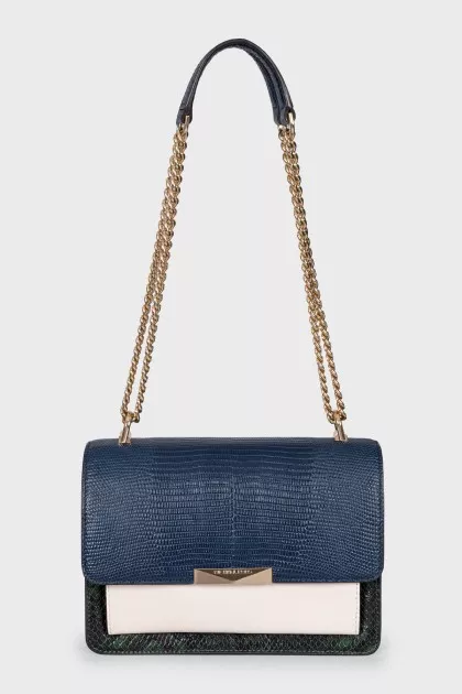 Leather bag in mixed colors