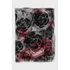 Silk scarf with contrasting print