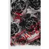 Silk scarf with contrasting print