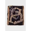 Silk scarf with logo print