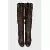 Brown pleated boots
