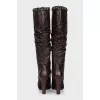 Brown pleated boots