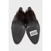 Brown pleated boots