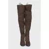Suede high-heeled over-the-knee boots