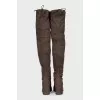 Suede high-heeled over-the-knee boots