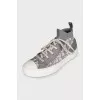 Gray textile Walk'n'Dior sneakers