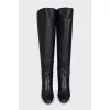 Heeled boots with silver hardware