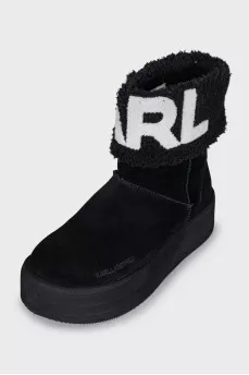 Suede Ugg boots with high soles
