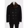Men's coat with eco-fur