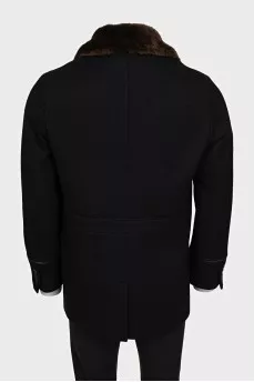 Men's coat with eco-fur