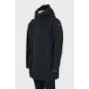 Men's parka with removable fur