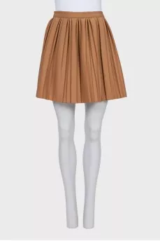 Brown pleated skirt