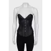 Black satin corset