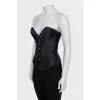 Black satin corset