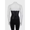 Black satin corset