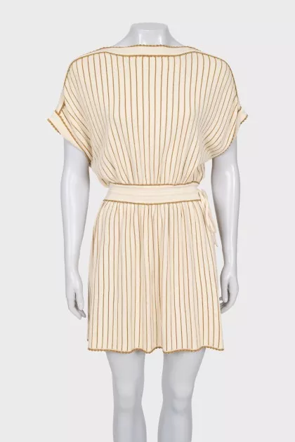 Gold striped dress