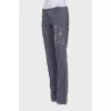 Corduroy jeans with eyelets