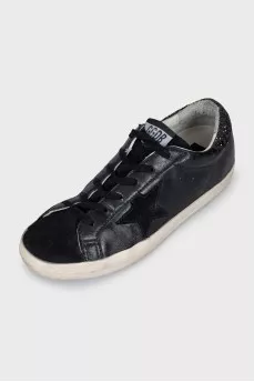 Black Super-Star leather sneakers