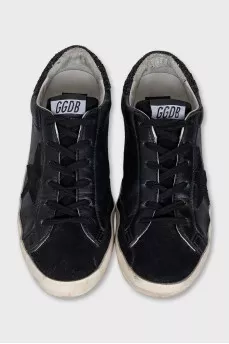 Black Super-Star leather sneakers