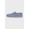 Light blue suede loafers