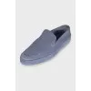 Light blue suede loafers