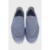 Light blue suede loafers