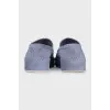 Light blue suede loafers